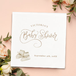 Genderneutraal Elegant Script-Baby shower Servet