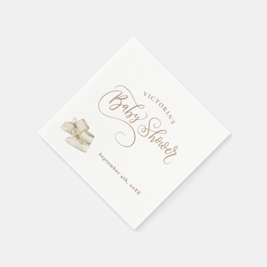 Genderneutraal Elegant Script-Baby shower Servet (Hoek)
