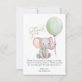 Genderneutraal elephant Baby shower Dank u wel Bedankkaart (Voorkant)