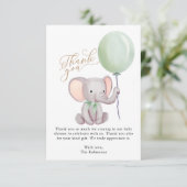 Genderneutraal elephant Baby shower Dank u wel Bedankkaart (Staand voorkant)