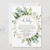 Genderneutraal Eucalyptus greenery oh baby shower Kaart (Voorkant)