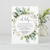 Genderneutraal Eucalyptus greenery oh baby shower Kaart (Staand voorkant)