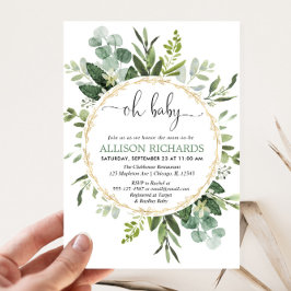Genderneutraal Eucalyptus greenery oh baby shower Kaart