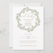 Genderneutraal Eucalyptus Leaf Baby shower Kaart (Voorkant)