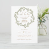 Genderneutraal Eucalyptus Leaf Baby shower Kaart (Staand voorkant)