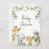 Genderneutraal Eucalyptus Safari Baby shower  Kaart (Achterkant)