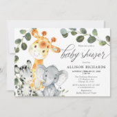 Genderneutraal eucalyptus schattig safari baby sho kaart (Voorkant)