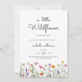 Genderneutraal Floral Wildflower Baby shower Kaart (Voorkant)