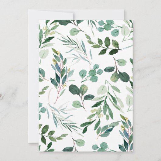 Genderneutraal foliageffect Safari Baby shower Kaart (Achterkant)