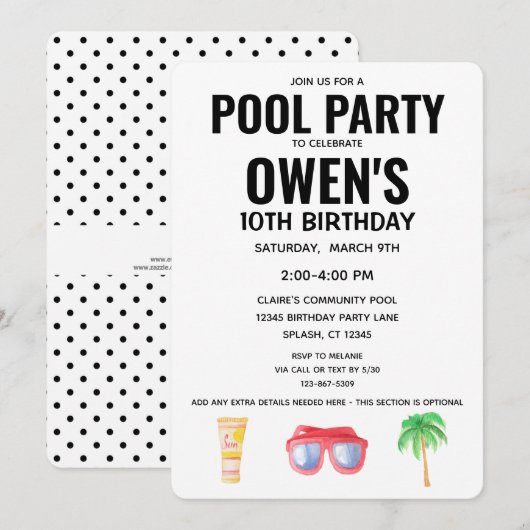 Genderneutraal geslacht van de poolpartij kaart (Voorkant / Achterkant)