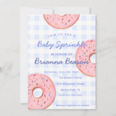 Genderneutraal, Gingham & Donuts Baby Sprinkle Kaart (Voorkant)