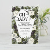 Genderneutraal Gotisch Halloween Baby shower Kaart (Staand voorkant)