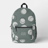 Genderneutraal groen geometrisch monogram Initiale Bedrukte Rugzak (Voorkant)