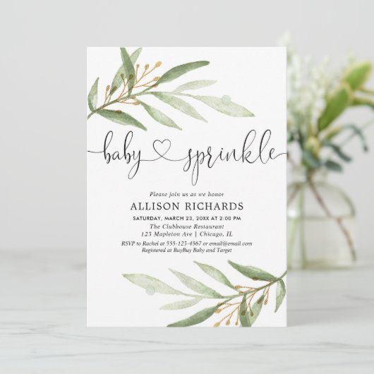 Genderneutraal groen goud groene baby sprinkhaan kaart (Staand voorkant)