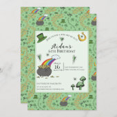 Genderneutraal groen St Patrick's Day Verjaardag v Kaart (Voorkant / Achterkant)