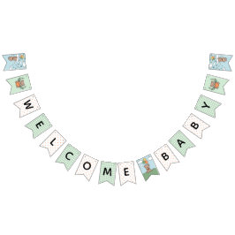 Genderneutraal groen welkom Baby Baby shower Vlaggetjes