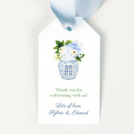 Genderneutraal groen wit blauw Floral Baby shower Cadeaulabel