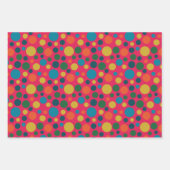 Genderneutraal helder polka dot assortiment inpakpapier vel (Voorkant)