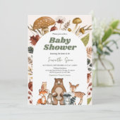Genderneutraal Herfst Woodland Baby shower Kaart (Staand voorkant)