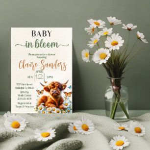 Genderneutraal Highland koe madeliefje baby shower Kaart