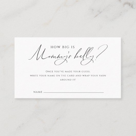 Genderneutraal "Hoe groot is Mommys Belly" Kaart Plaatskaartje (Voorkant)
