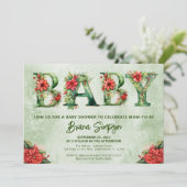 Genderneutraal Kerst Baby shower Kaart (Staand voorkant)