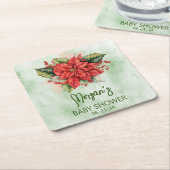 Genderneutraal Kerst Baby shower Kartonnen Onderzetters (Schuin)