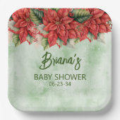 Genderneutraal Kerst Baby shower Papieren Bordje (Voorkant)