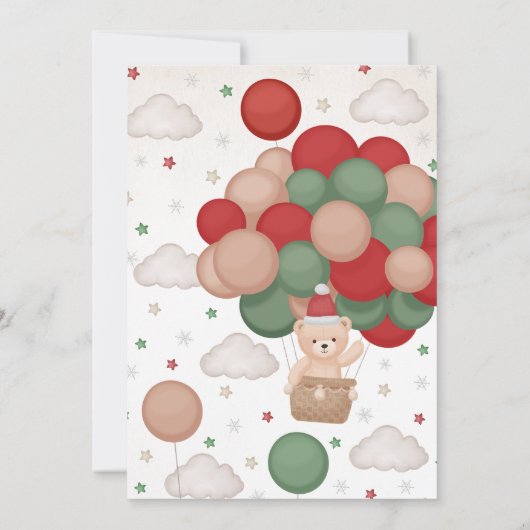 Genderneutraal Kerst Beer Baby shower Kaart (Achterkant)