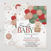 Genderneutraal Kerst Beer Baby shower Kaart (Voorkant / Achterkant)