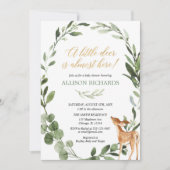 Genderneutraal klein hertengroen baby shower kaart (Voorkant)