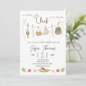 Genderneutraal Kleine Chef Baby shower Uitnodiging (Staand voorkant)
