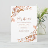 Genderneutraal Kleine Wildflower Boho Baby shower Kaart (Staand voorkant)
