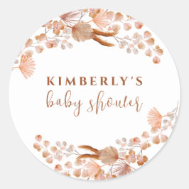 Genderneutraal Kleine Wildflower Boho Baby shower Ronde Sticker