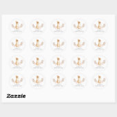 Genderneutraal konijntje Wildflower Baby shower Ronde Sticker (Vel)