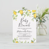 Genderneutraal Lemon Brunch Baby shower Uitnodigin Kaart (Staand voorkant)