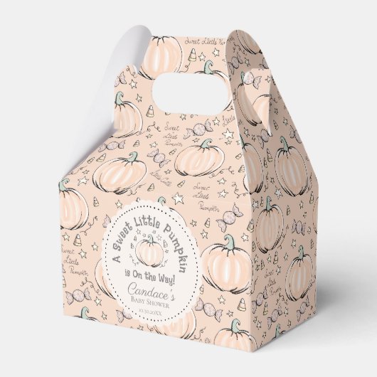 Genderneutraal lief klein pompoen Baby shower Bedankdoosjes (Achterkant)