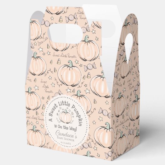 Genderneutraal lief klein pompoen Baby shower Bedankdoosjes (Geopend)