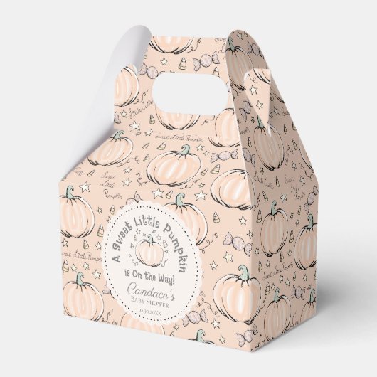 Genderneutraal lief klein pompoen Baby shower Bedankdoosjes (Voorkant Zijde)