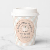 Genderneutraal lief klein pompoen Baby shower Papieren Bekers (Achterkant)