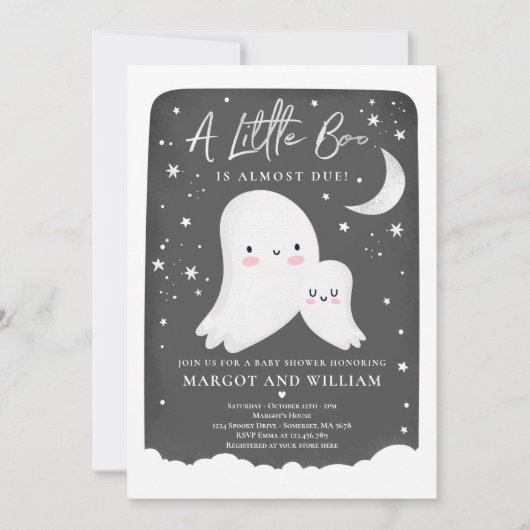 Genderneutraal Little Boo Ghost-Baby shower Kaart (Voorkant)