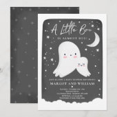 Genderneutraal Little Boo Ghost-Baby shower Kaart (Voorkant / Achterkant)