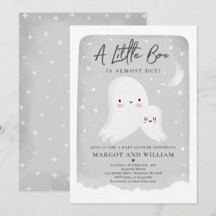 Genderneutraal Little Boo Ghost Baby shower Kaart
