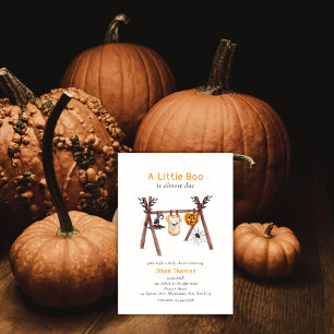 Genderneutraal Little Boo Halloween Baby shower Kaart