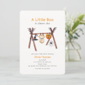 Genderneutraal Little Boo Halloween Baby shower Kaart (Staand voorkant)