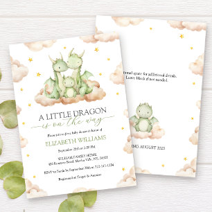 Genderneutraal Little Dragon-Baby shower Kaart