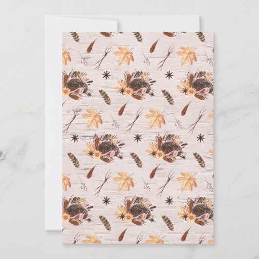 Genderneutraal Little Hedgehog Autumn Baby shower Kaart (Achterkant)