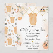 Genderneutraal Little Pumpkin-Baby shower Kaart (Voorkant / Achterkant)