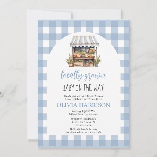 Genderneutraal lokaal gegroeid Baby shower Kaart (Voorkant)