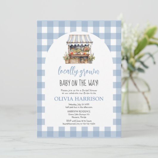 Genderneutraal lokaal gegroeid Baby shower Kaart (Staand voorkant)